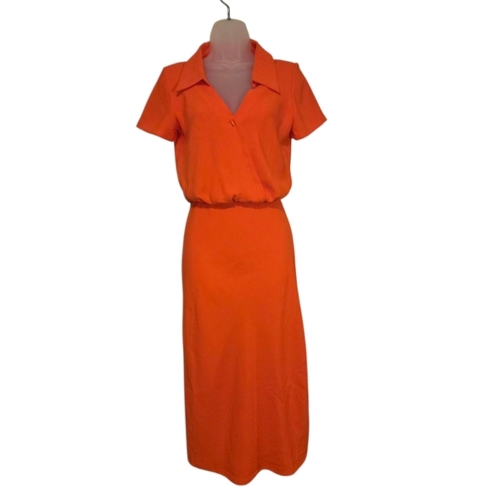 Nwot Amanda Uprichard Reya Satin Shirtdress‎ Vibrant Orange Women's XS - Picture 4 of 11